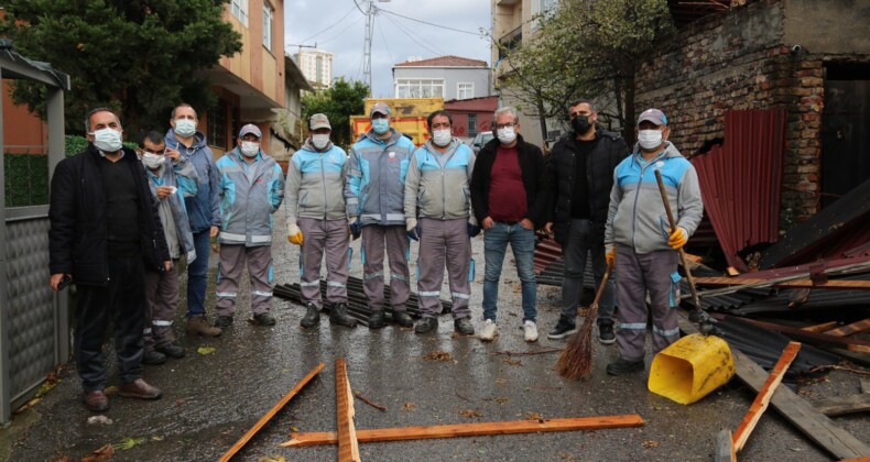 Ataşehir Belediyesi lodosun neden olduğu hasarlar için çalışıyor