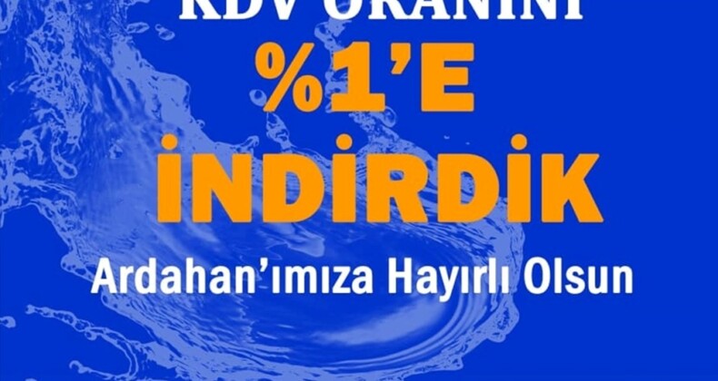 Ardahan’da Su Tüketim Bedelinde KDV Oranı Kadar İndirim