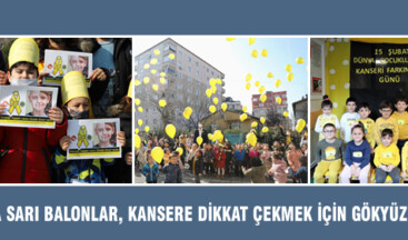 KARTAL’DA SARI BALONLAR, KANSERE DİKKAT ÇEKMEK İÇİN GÖKYÜZÜNE UÇTU