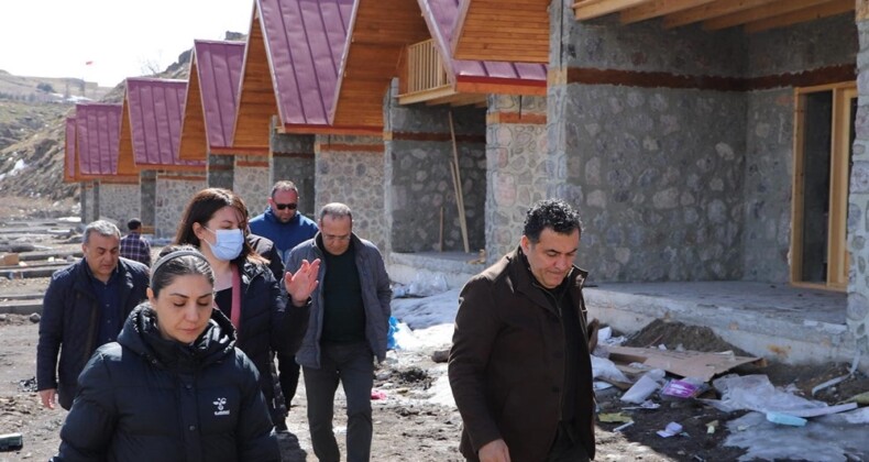 Başkan Demir, Bungalov Evleri ve Taş, Ahşap İşlerini İnceledi