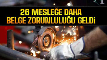 26 Mesleğe Daha Belge Zorunluluğu Getirildi