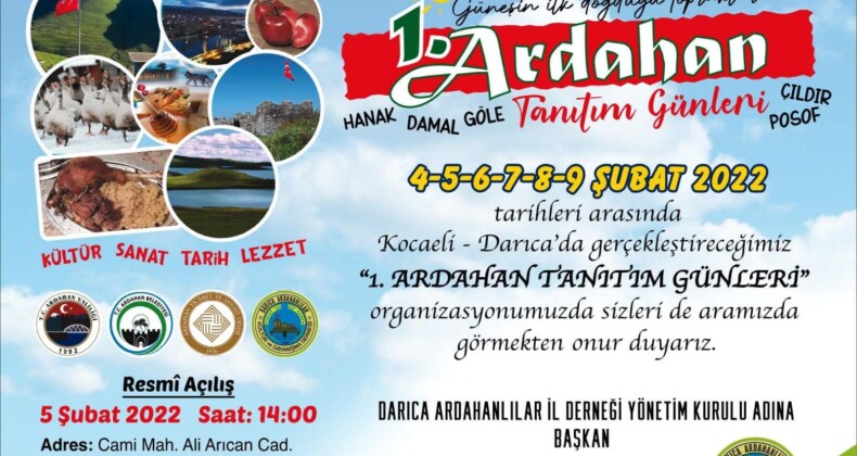 Darıca’da İlk Defa Ardahan Tanıtım Günleri Yapılacak