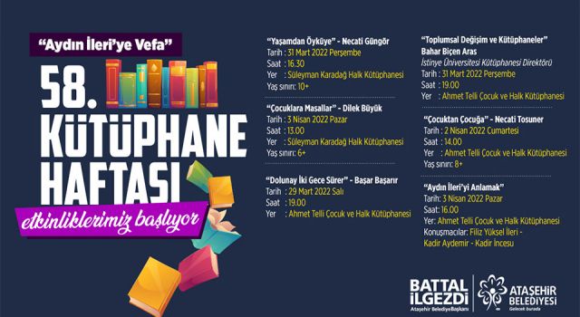 Ataşehir’de 58. Kütüphane Haftası Etkinliklerle Kutlanacak