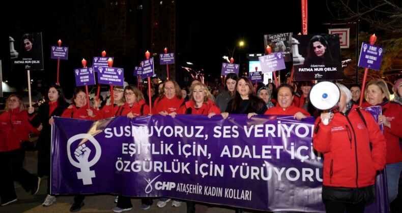 Ataşehir’de 8 Mart Kadınlar Günü Yürüyüşü