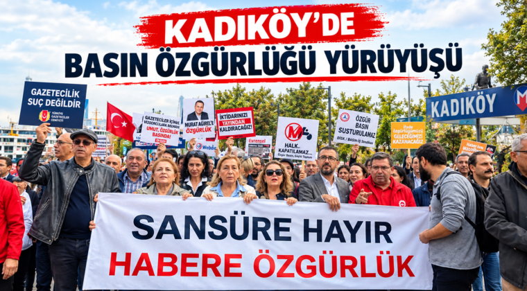 Kadıköy’de basın özgürlüğü için yürüdüler